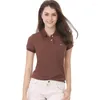 Femmes Polos Design pur coton femmes printemps été mode décontracté respirant à manches courtes POLO hauts t-shirts 813