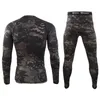 Men's Thermal Underwear Winter Men Sets Compression Fleece Sweat Quick Drying Thermo Clothing