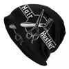 Berets Hairdresser Salon Barber Hairstylist Skullies Beanies Caps Unisex Winter Warm Knitted Hat Adult Scissors Comb Bonnet Hats