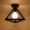 S Luz retro pendente e27 loft interno para quarto Lâmpada de teto de ferro vintage corredor corredor 110V 220V preto 0209