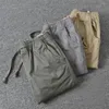 Men's Pants Men Solid Color Long Drawstring Elastic Waist Summer Trousers Male Garment