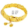 Bracelets à maillons chaîne 12MM plaqué or 24k, Bracelet Imitation voiture fleur de Dubaï, Bijoux féminins, cadeau de saint valentin
