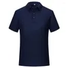 Men's Polos Men's Short Sleeve Polo Shirts Solid Color Stretch Smooth Breathable Cool Feeling Button Up Summer T-shits Casual Man