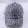Caps de bola Mulheres Mesh Mesh Snapback Hat Glitter Dots Trucker estilo chapéus de verão Capinho de beisebol branco cinza rosa G230209