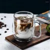 Wine Glasses Heat Resistant Double Wall Glass Cup Beer Coffee Cups Handmade Healthy Drink Mug Tea Mugs Transparent Drinkware