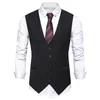 Mens Vests Slim Fit Suit Casual Man Black Formal Busins ​​ankomst Male Waistcoat Gilet Homme 230209