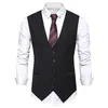 Kamizelki męskie Slim Fit Suit Casual Man Black Formal Businss Przyjazd męski kamizelka Gilet Homme 230209