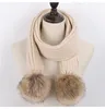 Beretti Autunno Inverno Child Cotton Cappello Nackscarf Boy Girl Fashion addensato Porgoso a sfera di lana a maglieria a maglia Calda Set beanie Cappelli beanie carini