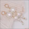 Charm Pearls String uttalande ￶rh￤ngen f￶r ￶rh￤nge p￤rl￶rh￤ngen trendig elegant skapade stora simaterade l￥nga droppleverans smycken dhcwu