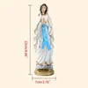 Decorative Objects Figurines Our Lady of Lourdes Blessed Virgin Mother Mary Catholic Religious Gift Colored Resin Figurine Statue 230210