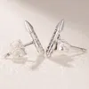 Authentic Sterling Silver Sparkling Arrow Stud Earrings for Pandora Fashion Party Jewelry For Women Girls CZ Diamond Girlfriend Gift Earring Set with Original Box