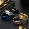 Band Rings Titanium Stainless Steel Jewelry Punk Style Personality Mens Ring Drop Delivery Dhhd5