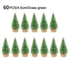 Noel dekorasyonları 60 adet mini ağaç sisal ipek sedir - dekorasyon küçük mavi yeşil beyaz 2023 ev