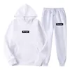 Running Sets Men Women Autumn Hooede Sports Suit Fleece Hoodies Sweatpants Fitness Training Kit Pullover Male Sportswear Jogging