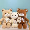 Necktie love bear doll couple bear pillow teddy bear plush toy graduation gift wholesale