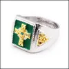 Cluster Rings Ireland Celtic Blessing Ring Cross Grandmother Green Male Drop Delivery Jewelry Dhwg8