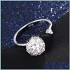 Anelli a fascia Spinner Gioielli da sposa Fidanzamento Cz Zircon Ring Drop Delivery Jewelry Dhio1