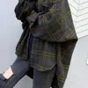 السترات للسيدات المرقعة لخسارة زنبركية واحدة صدر واحدة على معطف غير رسمي كبير الحجم كبير في الشارع الفانيلا فانيلا سترة الشتاء