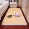 Tappeti Tappeto quadrato Morbido sulla pelle, peluche, pelle di pecora, camera da letto, divano, materasso, soggiorno, bianco