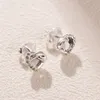 Knotted Heart Stud Earrings for Pandora Real Sterling Silver Wedding Gift Jewelry For Women Girls CZ Diamond Engagement designer Earring Set with Original Box