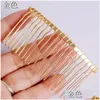 Headpieces Diy Headwear Accessories 20 Tooth Twisted Comb Environmental Protection Electroplating Iron Wire Fork Insert Hairpin Orna Dh6Eu