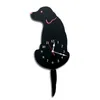 Zegary ścienne Wystrój domu Wózg Tail Dog Design Drewniana wyciszona wskaźnik salon dzieci sypialnia kuchenne zegarki dekoracyjne salon