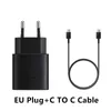 25 Вт зарядное устройство быстро зарядка Провод Adapter Adapter Plug Eu Type C 3A USB -кабель для Samsung Galaxy S23 Ultra S20 S22 S21 плюс примечание 10 20 с пакетом