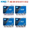 S KMC X8 X9 X10 X11 X12 Bike Road Mountain Bicycle 8 9 10 11 12 SPEED 116 118 126L chain with Magic Buckle for Shimano 0210