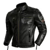 Herren-Leder-Kunstleder, schützende Fahrerbekleidung, natürliche Rindslederjacke, Herren-Motorradfahrer-Mantel, Herren-Motorradjacke, echtes Leder, S-XL, 230209