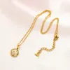 Lyxdesign Halsband 18K guldpläterat rostfritt stål Halsband Choker Chain Brevhänge Mode Dam Bröllop Smycken Tillbehör 4Colors
