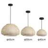 Lights Modern Hand Woven Bamboo Ceiling Chandelier Kitchen Dining Table Restaurant Led Hanging Lamp Indoor Decor Suspension Light 0209