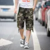 Shorts masculinos de verão masculino para jovens roupas casuais moda camuflagem calça cargo de praia algodão plado size