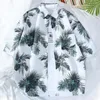 Camicie casual da uomo Camicia da spiaggia hawaiana da uomo Top con frutta floreale Mezza manica vintage Colletto rovesciato T-shirt con bottoni Top con tasca