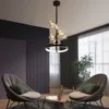 Işıklar İskandinav köpük LED tavan avize cam top siyah oturma odası merkezi masa yatak odası çubuğu kolye lamba dekor aydınlatma fikstürü 0209