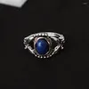 Кластерные кольца винтажные модные пляжные кольцо настройки природы синий камень 7 шт./Сет палец для женщин мужские ювелирные ювелирные изделия.