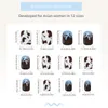 False Nails Cow Pattern Nail Patch Blue Brown Gradual Wearing Product Detachable Press On For Women 1ml