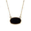 Necklaces Resin Oval Druzy Necklace Gold Color Chain Drusy Hexagon Style Luxury Designer Brand Fashion Jewelry for Women