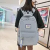 School Bags Nylon Letter Decals Laptop Capacity Female College Students Campus Backpack 2023 Trend Leisure Simple Outdoor Travel Bag