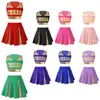 Cheerleading Kids Girls Cosplay Cheerleading Costume Cheerlead Uniformer Cheer Printed Kl￤der Set f￶r Dancing Competition Children Dancewear 230210