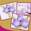 Decorative Flowers Handmade Lilac Rose DIY Paper Pink Leaves Set For Party Wedding Backdrops Decorations Nursery Wall Deco Video Tutorials