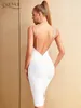 Casual Dresses Adyce Summer Spaghetti Strap Backless Bandage Dress For Women Sexy Diamonds Celebrity Club Evening Runway Party Dresses 230210