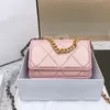 Iridescent Pink Classic Mini Flap Card Hold Purse Bags Wallet With Gold Chain Totes Crossbody Shoulder Luxury Designer Multi Pochette Handbags 20X12CM