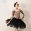 Abbigliamento da palcoscenico Body da danza classica per abiti da allenamento da donna Costumi da ballerina di ginnastica a fiori tridimensionali