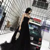 Ethnic Clothing Black Banquet Evening Dress Female Summer Straps Dreamy Ladies Birthday Party Long Section S-2XLEthnic