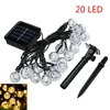 Cords 5m - 12m 100 leled lampe solaire Crystal Ball Lights Flash Fairy Light for Outdoor Garden de Pâques Décoration de mariage de Noël