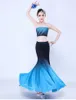 Scena Zużycie Blue Peacock Dancer Costume for Women Children Dai Dance Chińskie ubrania ludowe występ