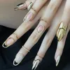 Pierścień Solitaire Trend Nowy metal dhinestone dla kobiet paznokcie paznokci stal nierdzewna moda moda biżuteria Y2302