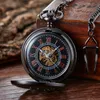 Relojes de bolsillo Retro Mechanical Pocket Watch Dragon Play Ball Steampunk Skeleton Ventillez Ventilador Fob Reloj con cadena Doble cazador Regalo 230210