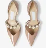 Top Design kobiety Aurelie sandały buty szpiczaste czółenka ze skóry lakierowanej z perłowym zdobieniem szpiczasty nosek pani suknia ślubna wieczór