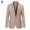 Mens Suits Blazers Erkek Düz Renk Adım Yaka İnce Blazer Resmi İş Giyim Tek Düğme Takım 230209